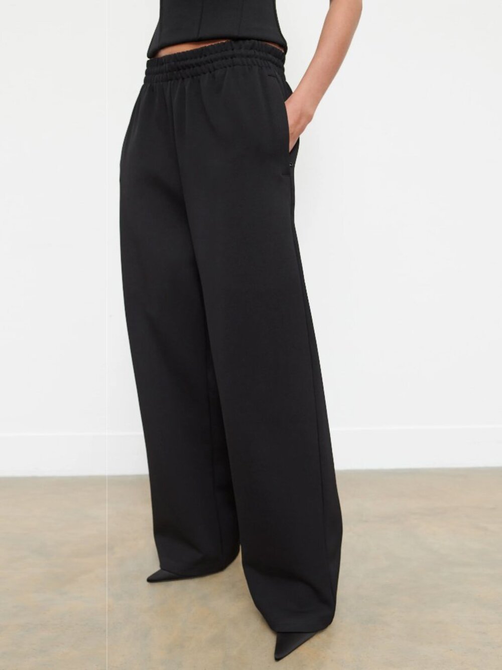 Wardrobe NYC Semi-Matt Track Pants in Black, size Small
